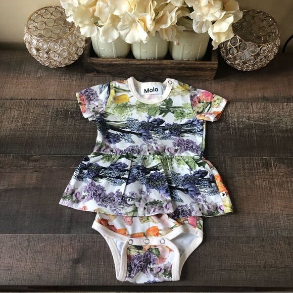 Molo Other - Molo Frannie Floral-Print Skirted Bodysuit